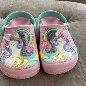 Unicorn Crocs toddler size 8
